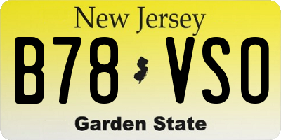 NJ license plate B78VSO