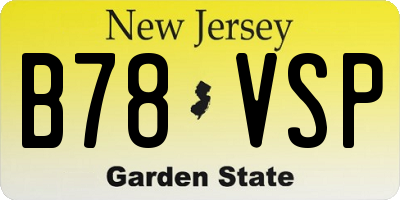 NJ license plate B78VSP