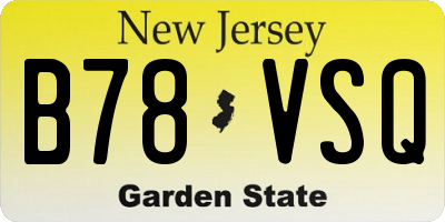 NJ license plate B78VSQ