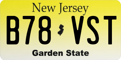 NJ license plate B78VST