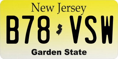 NJ license plate B78VSW