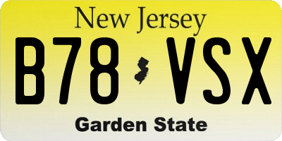 NJ license plate B78VSX