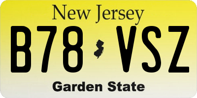 NJ license plate B78VSZ