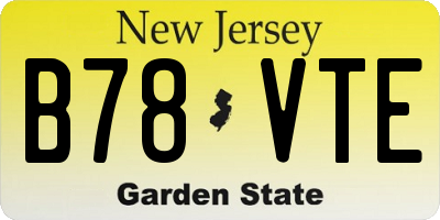 NJ license plate B78VTE