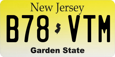 NJ license plate B78VTM