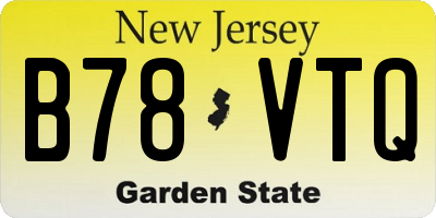 NJ license plate B78VTQ