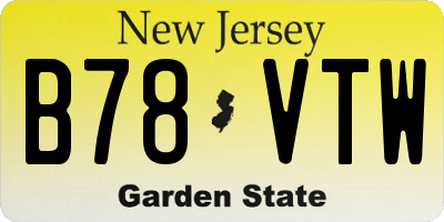 NJ license plate B78VTW