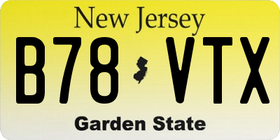 NJ license plate B78VTX
