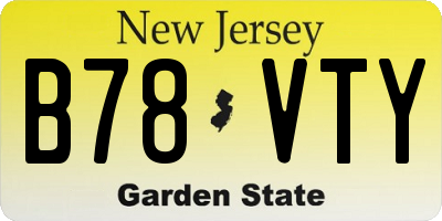 NJ license plate B78VTY