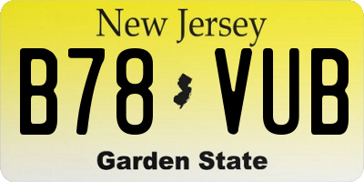 NJ license plate B78VUB