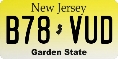 NJ license plate B78VUD