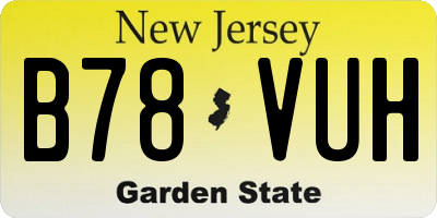 NJ license plate B78VUH