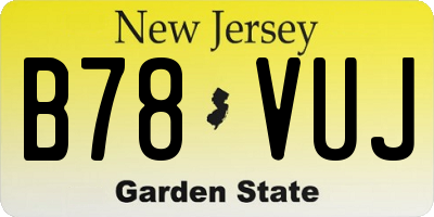 NJ license plate B78VUJ