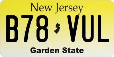 NJ license plate B78VUL