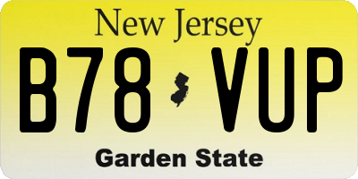 NJ license plate B78VUP