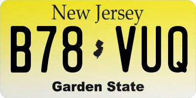 NJ license plate B78VUQ