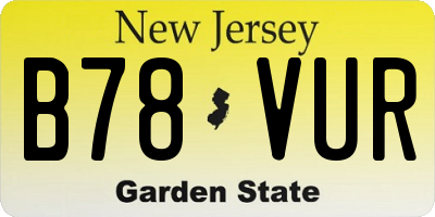 NJ license plate B78VUR