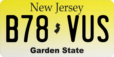 NJ license plate B78VUS