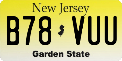 NJ license plate B78VUU