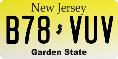 NJ license plate B78VUV