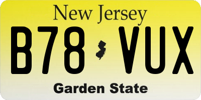 NJ license plate B78VUX
