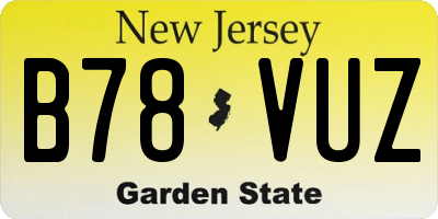 NJ license plate B78VUZ