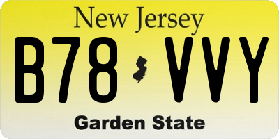 NJ license plate B78VVY
