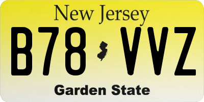 NJ license plate B78VVZ