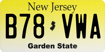 NJ license plate B78VWA