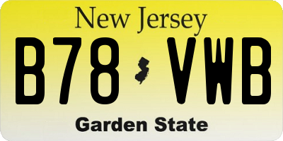 NJ license plate B78VWB