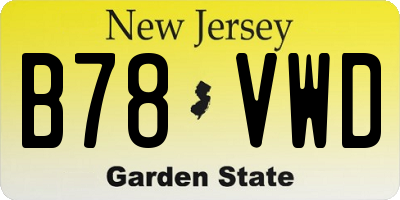 NJ license plate B78VWD