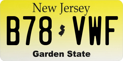NJ license plate B78VWF