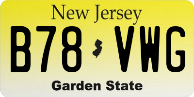 NJ license plate B78VWG