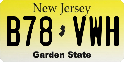 NJ license plate B78VWH