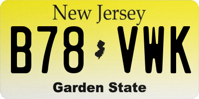 NJ license plate B78VWK