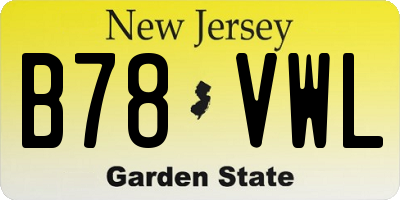 NJ license plate B78VWL