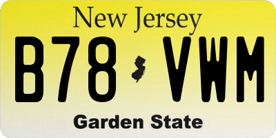 NJ license plate B78VWM