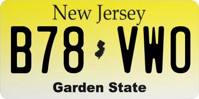 NJ license plate B78VWO
