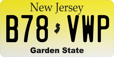 NJ license plate B78VWP