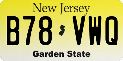 NJ license plate B78VWQ