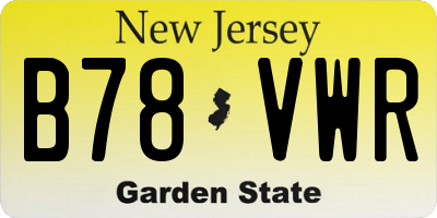 NJ license plate B78VWR