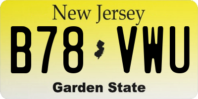 NJ license plate B78VWU
