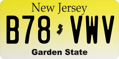 NJ license plate B78VWV