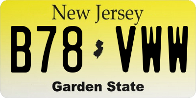 NJ license plate B78VWW
