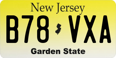 NJ license plate B78VXA