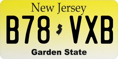 NJ license plate B78VXB