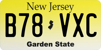 NJ license plate B78VXC