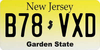 NJ license plate B78VXD