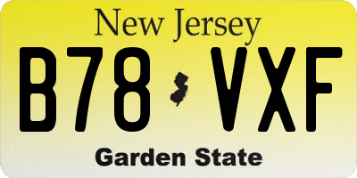 NJ license plate B78VXF