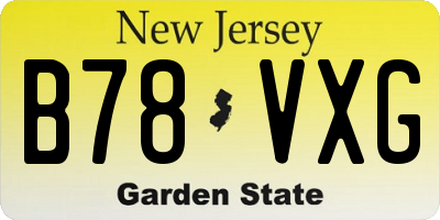 NJ license plate B78VXG